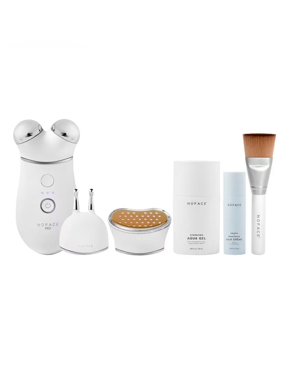 NuFACE White Microcurrent Facial Toning Kit with Brush & Gel